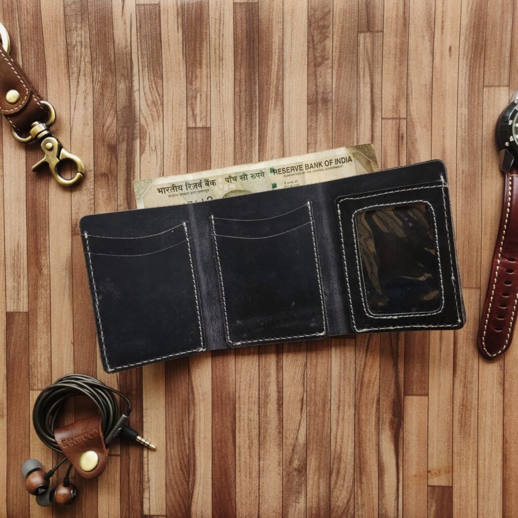 TANWOOD Pure Leather Handcrafted Slimmest Trifold Wallet Hunter