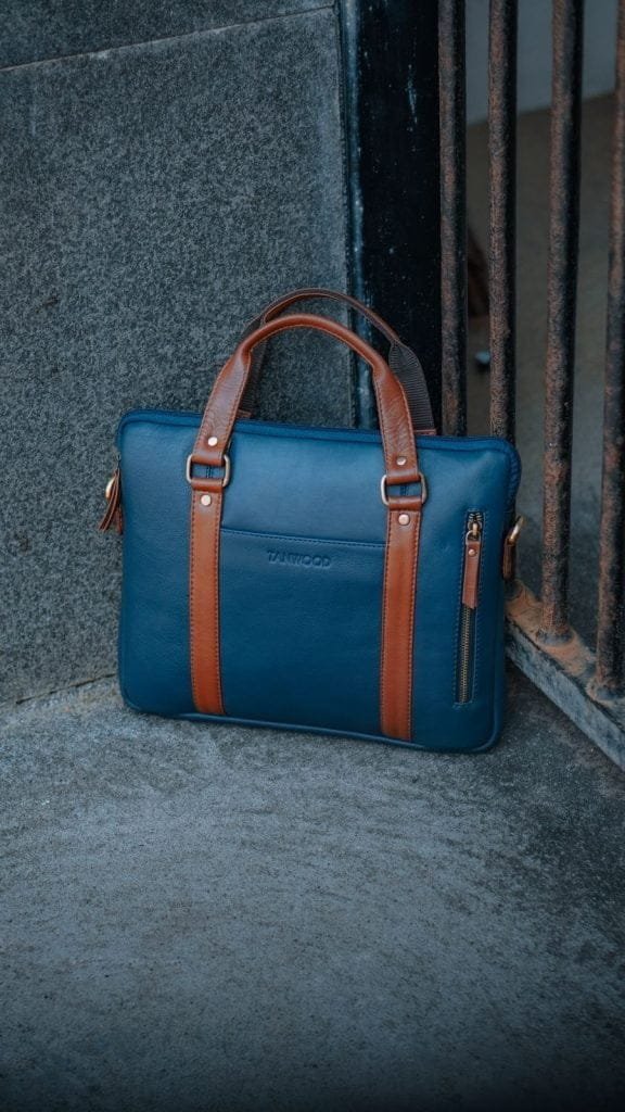 TANWOOD Pure leather Unisex Mini Laptop Bags Leather Laptop Messenger